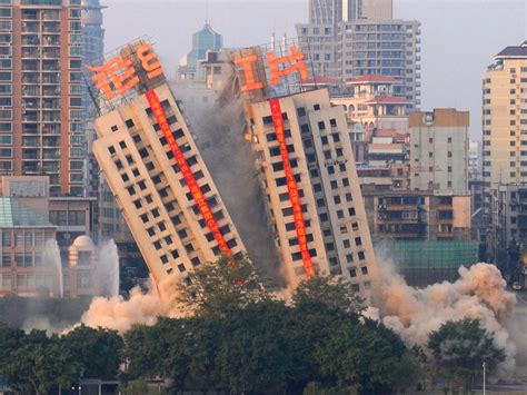 why are buildings falling in china